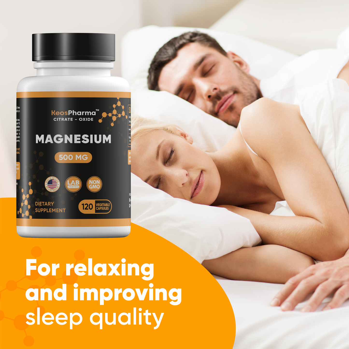 Magnesium Citrate 500mg Oxide 120 Capsules - Stress Relief Supplement Magnesium 500 mg Tablets - High Absorption Multi Supplement for Women & Men up to 4-Months Supply